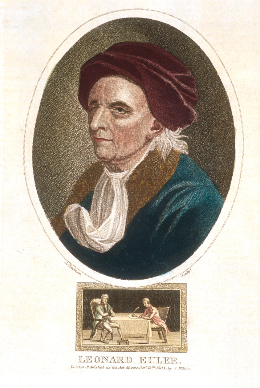 Leonhard Euler 1707-1783, schweizisk matematiker, 1801 af Unbekannt