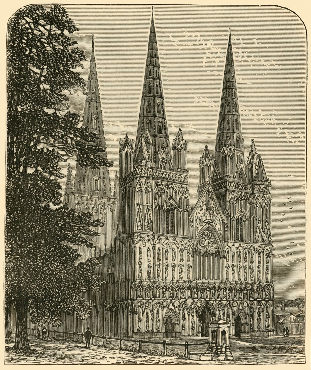 Lichfield Cathedral - Vestfronten, 1898. af Unbekannt