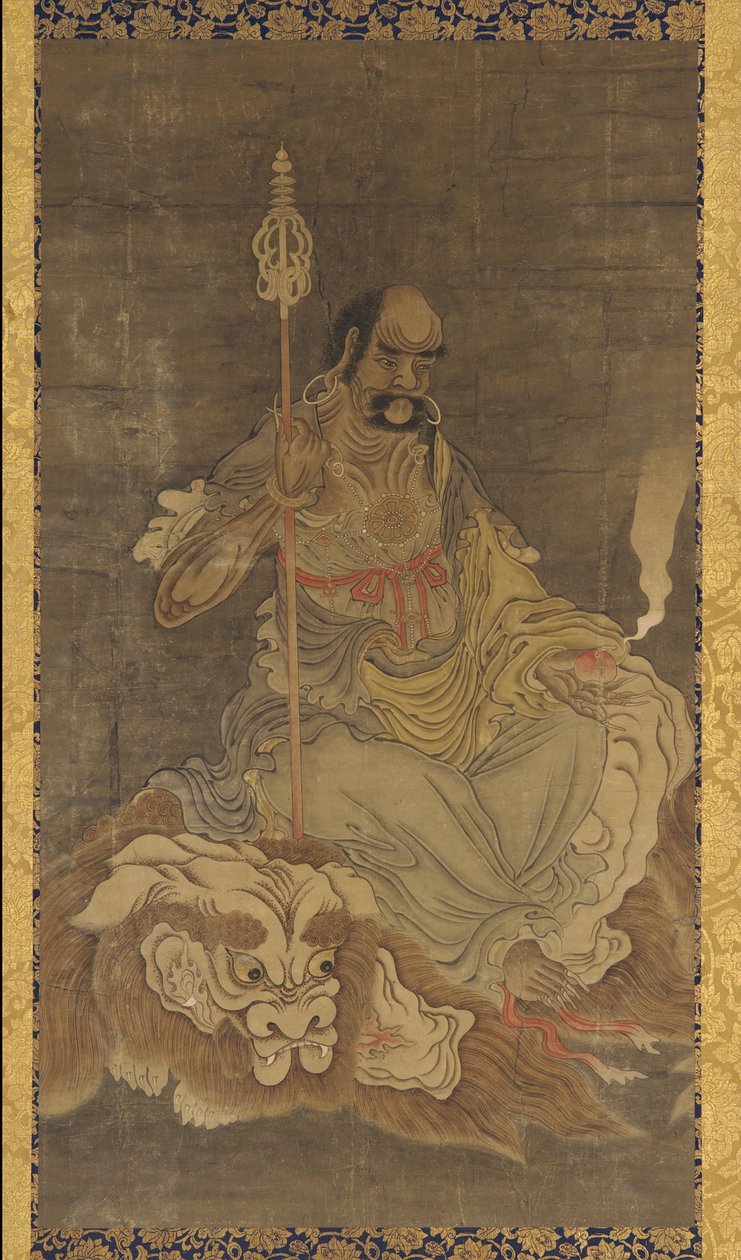 Lohan, siddende på en løve, Ming-dynastiet, 1368-1644. af Unbekannt