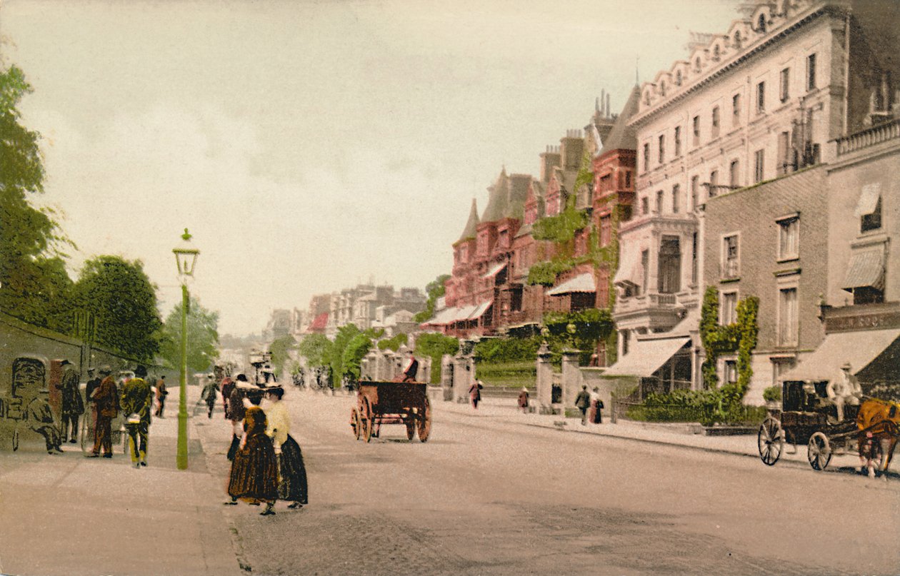 London. Bayswater Road, ca. 1900-tallet. af Unbekannt