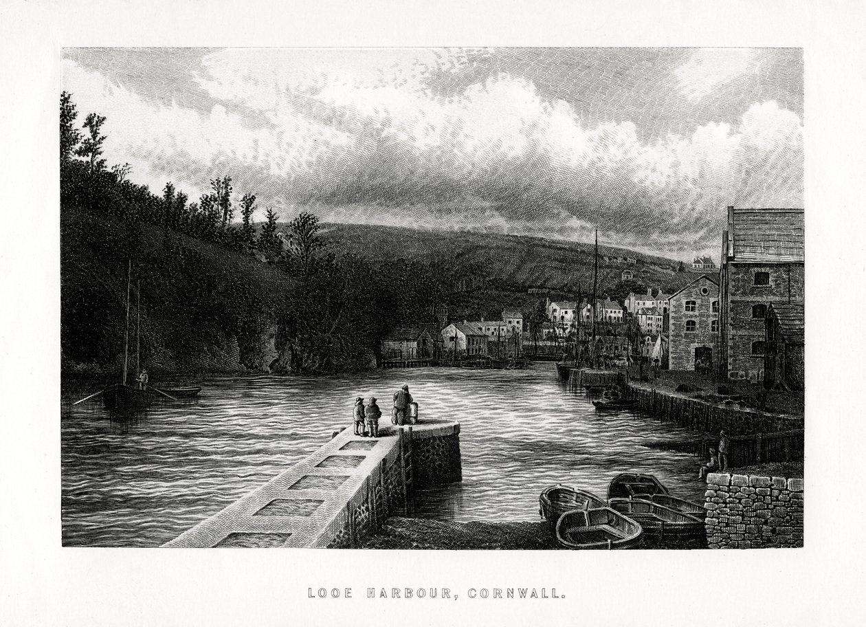 Looe Harbour, Cornwall, England, 1896 af Unbekannt