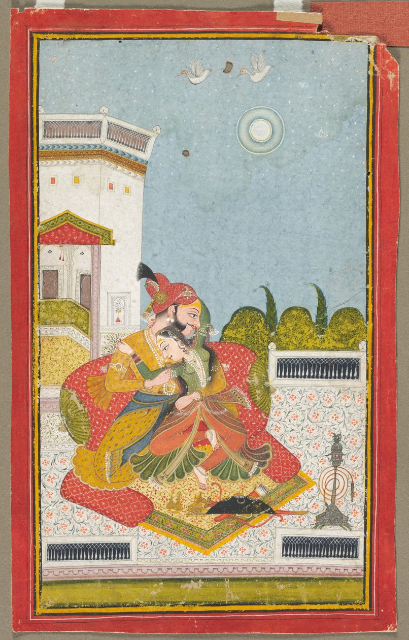 Elskere, der omfavner Raga Malkaus, ca. 1760. af Unbekannt