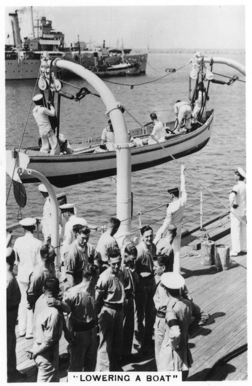Sænkning af en båd, HMS Devonshire, 1937 af Unbekannt