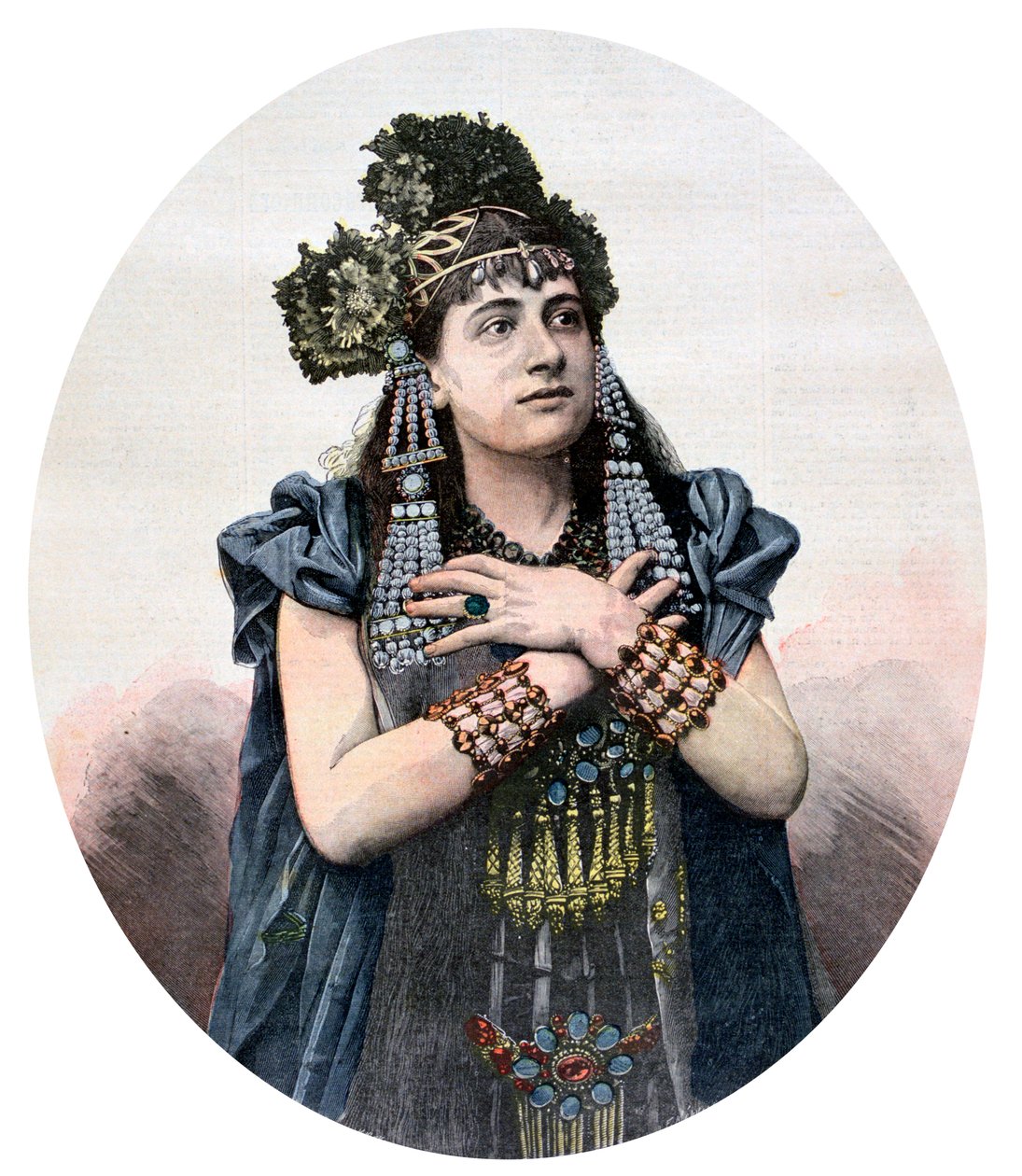 Lucienne Breval spiller rollen som Salammbô, 1892 af Unbekannt