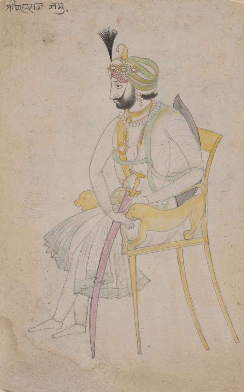 Maharaja Ranbir Singh, ca. 1860-80. af Unbekannt