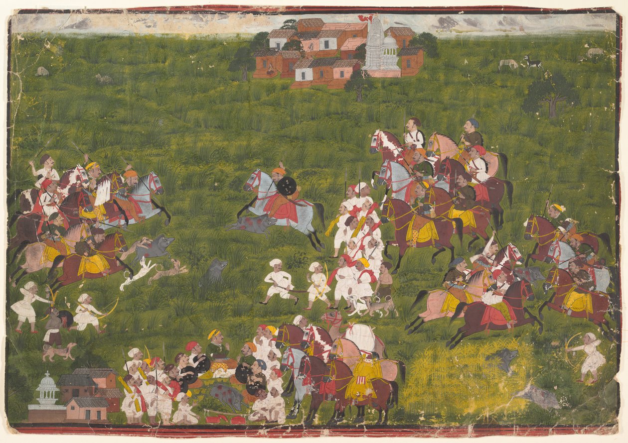 Maharana Sangram Singh Jagt Wild Bore, Ca. 1725. af Unbekannt