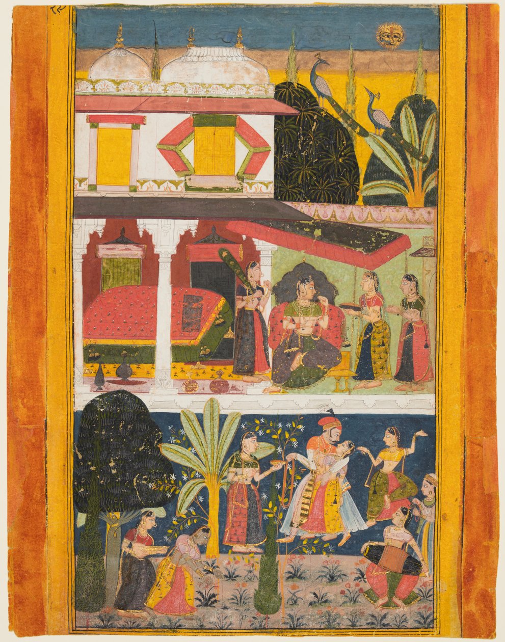 Malvi Ragini, Fra en Ragamala-serie, s. 1695. af Unbekannt