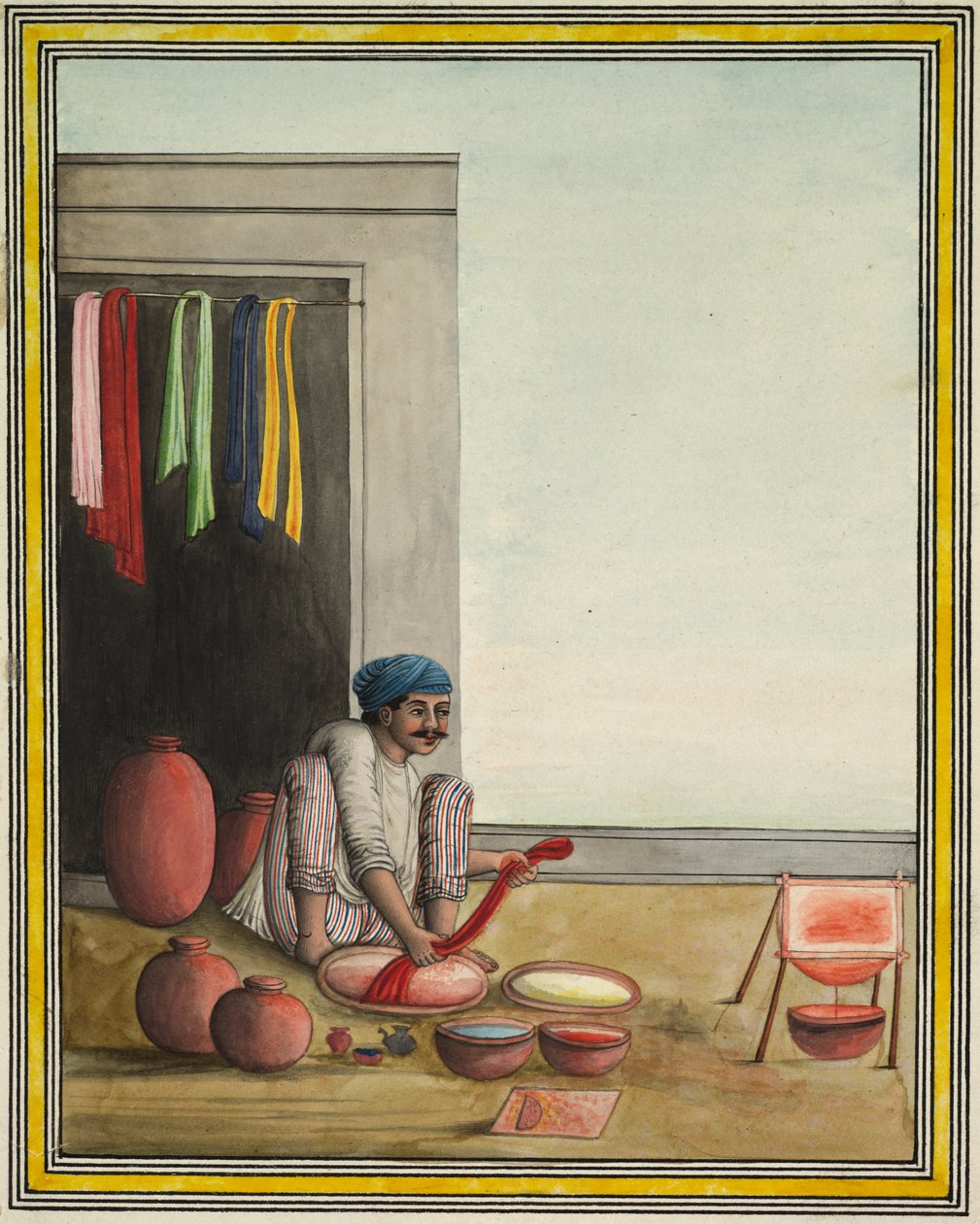 Mand, der farvede klæde, begyndelsen af 1830