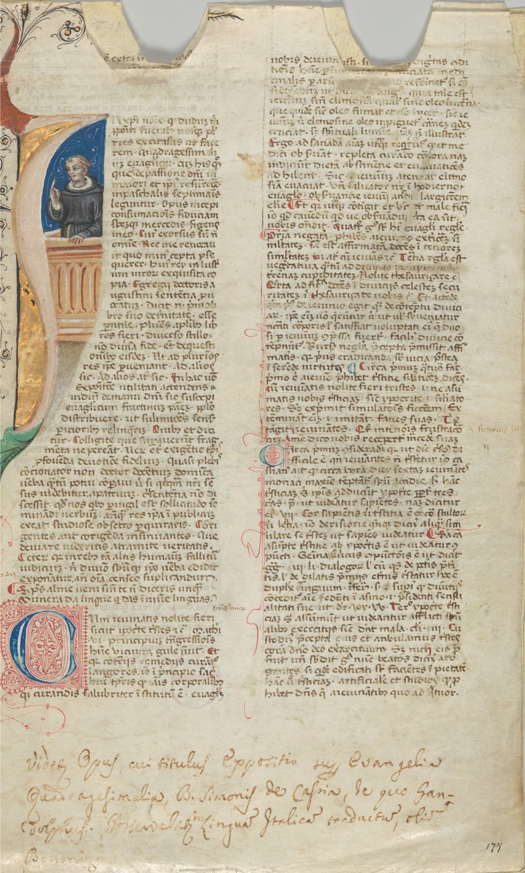 Manuskriptblad, 1300-tallet. af Unbekannt