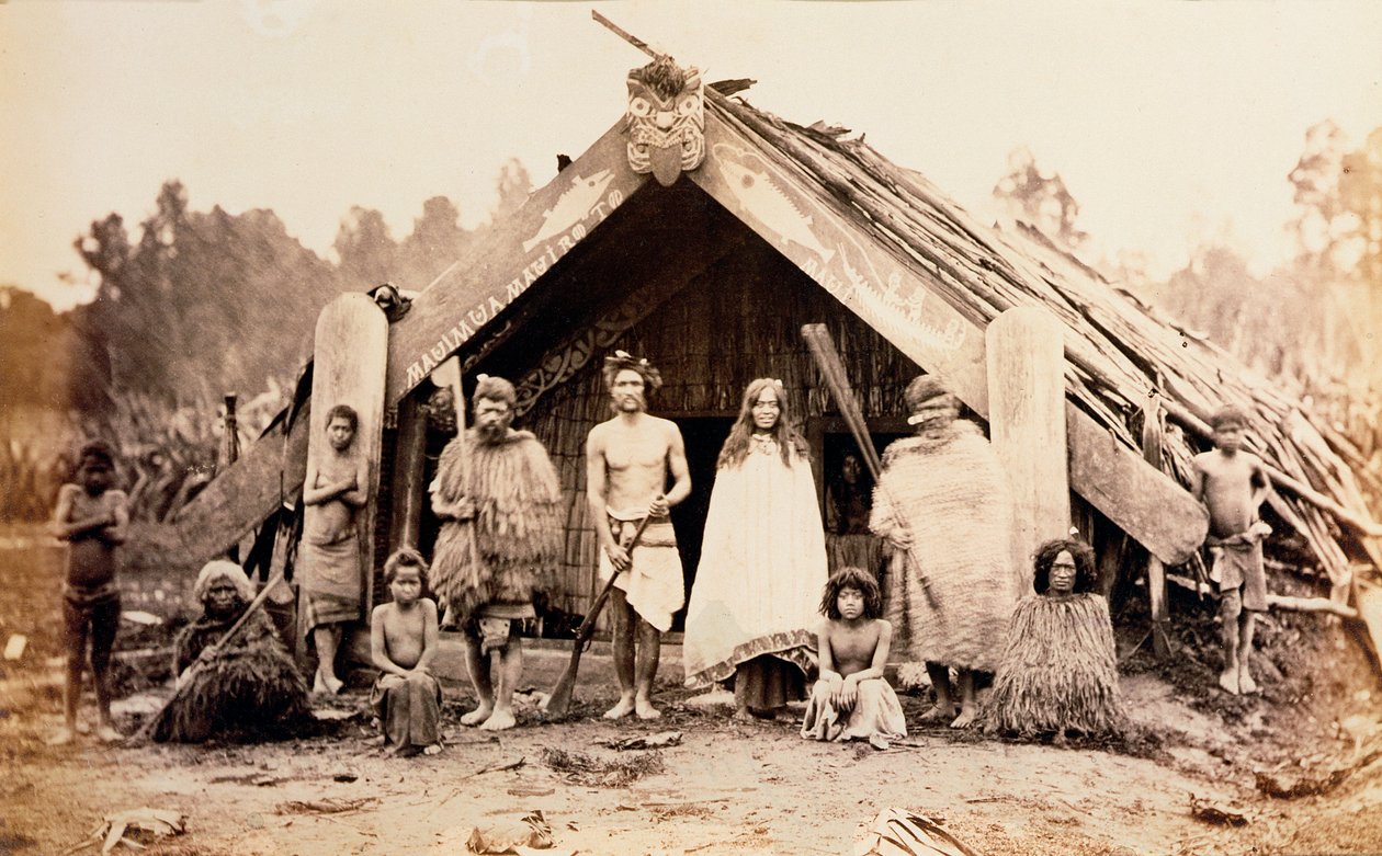 Maori-familien, New Zealand, ca. 1880