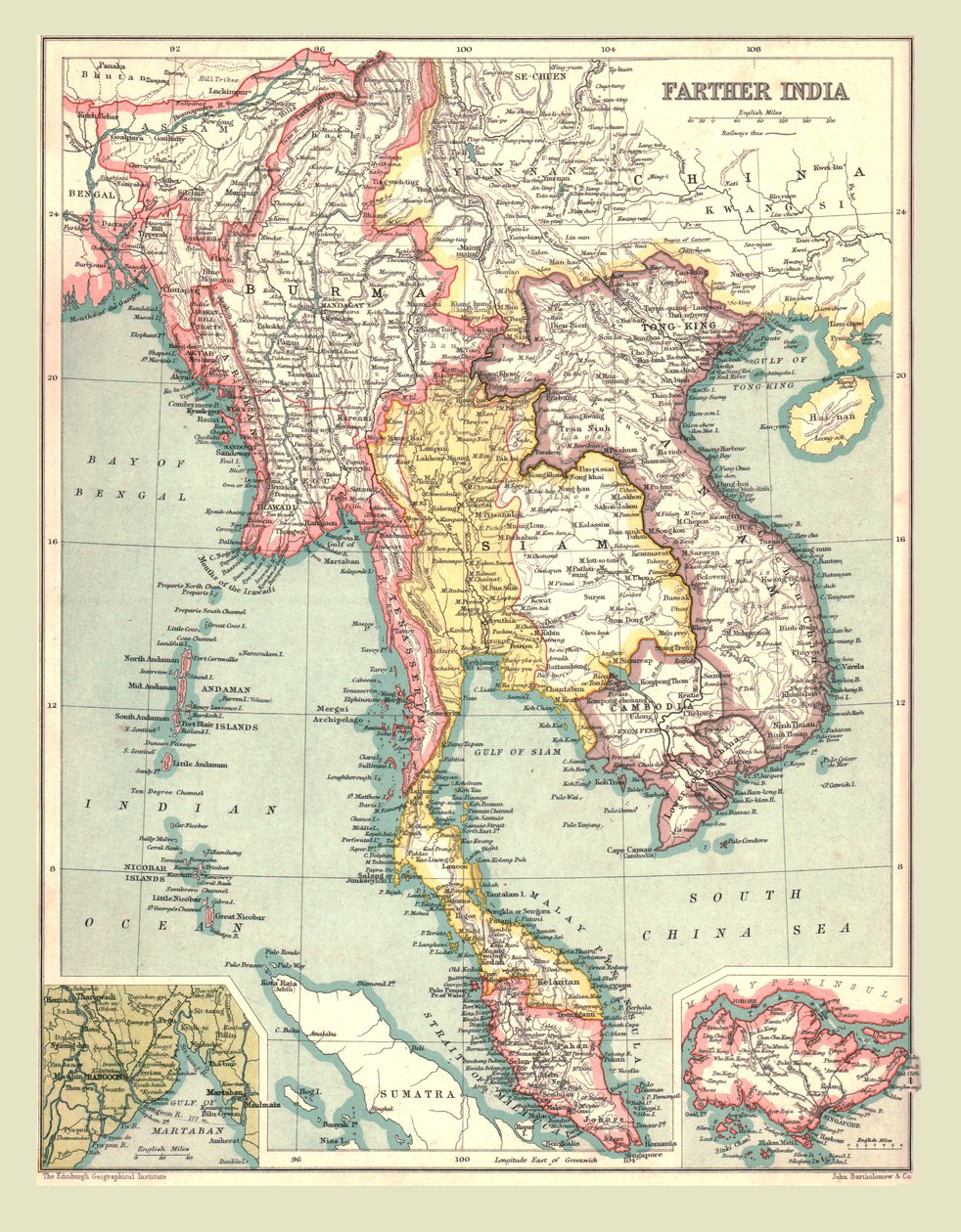 Kort over det fjerne Indien, 1902. af Unbekannt
