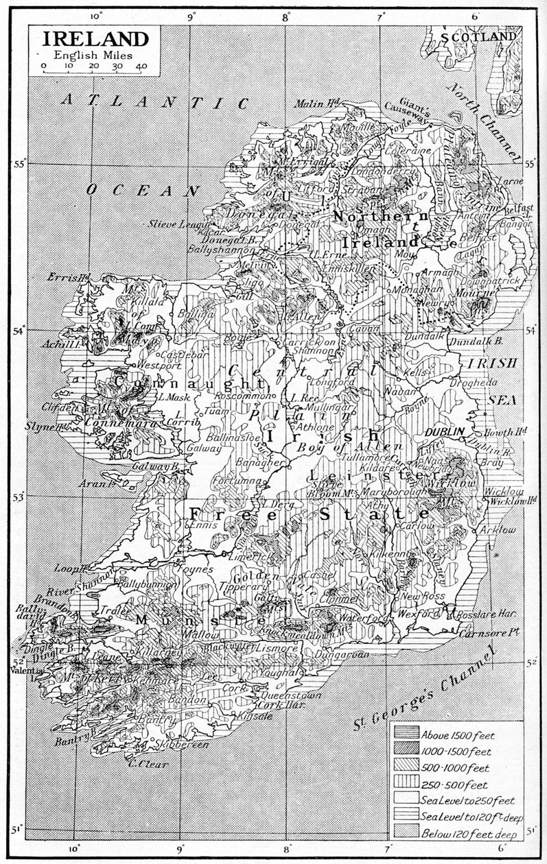 Kort over Irland, c1930