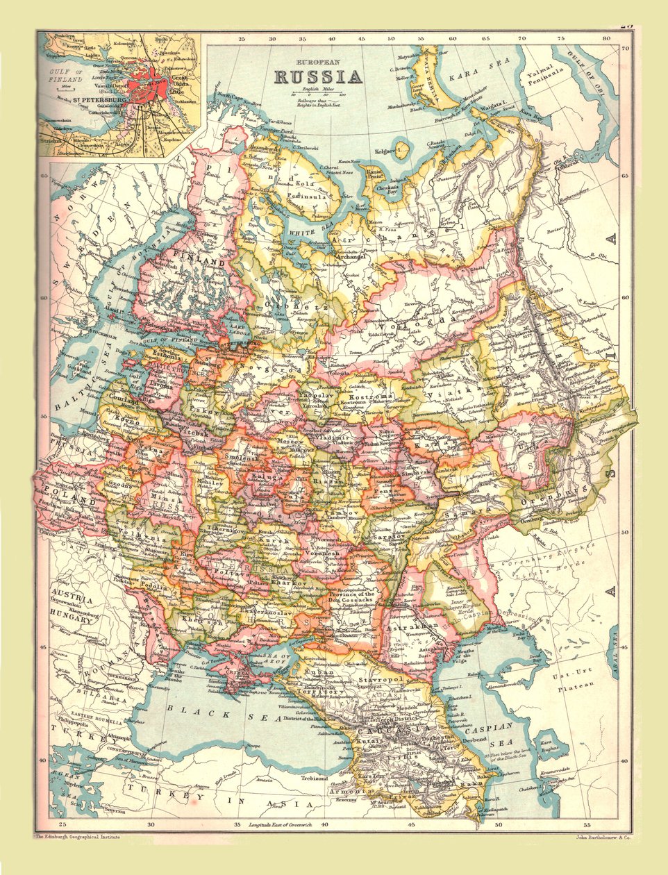 Kort over Rusland, 1902. af Unbekannt