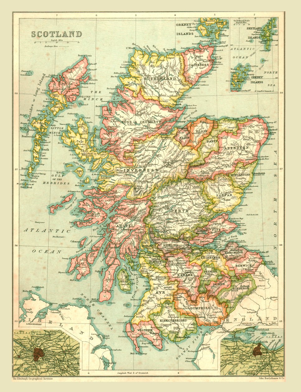 Kort over Skotland, 1902. af Unbekannt