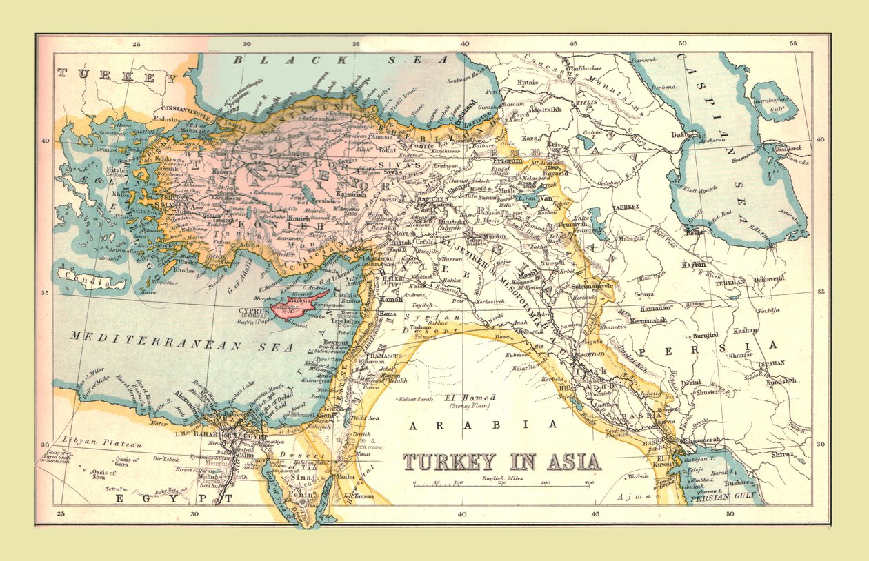 Kort over Tyrkiet i Asien, 1902. af Unbekannt