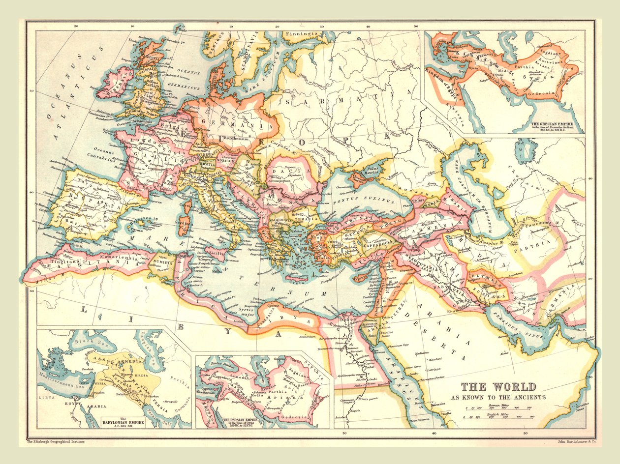 Kort over den antikke verden, 1902. af Unbekannt