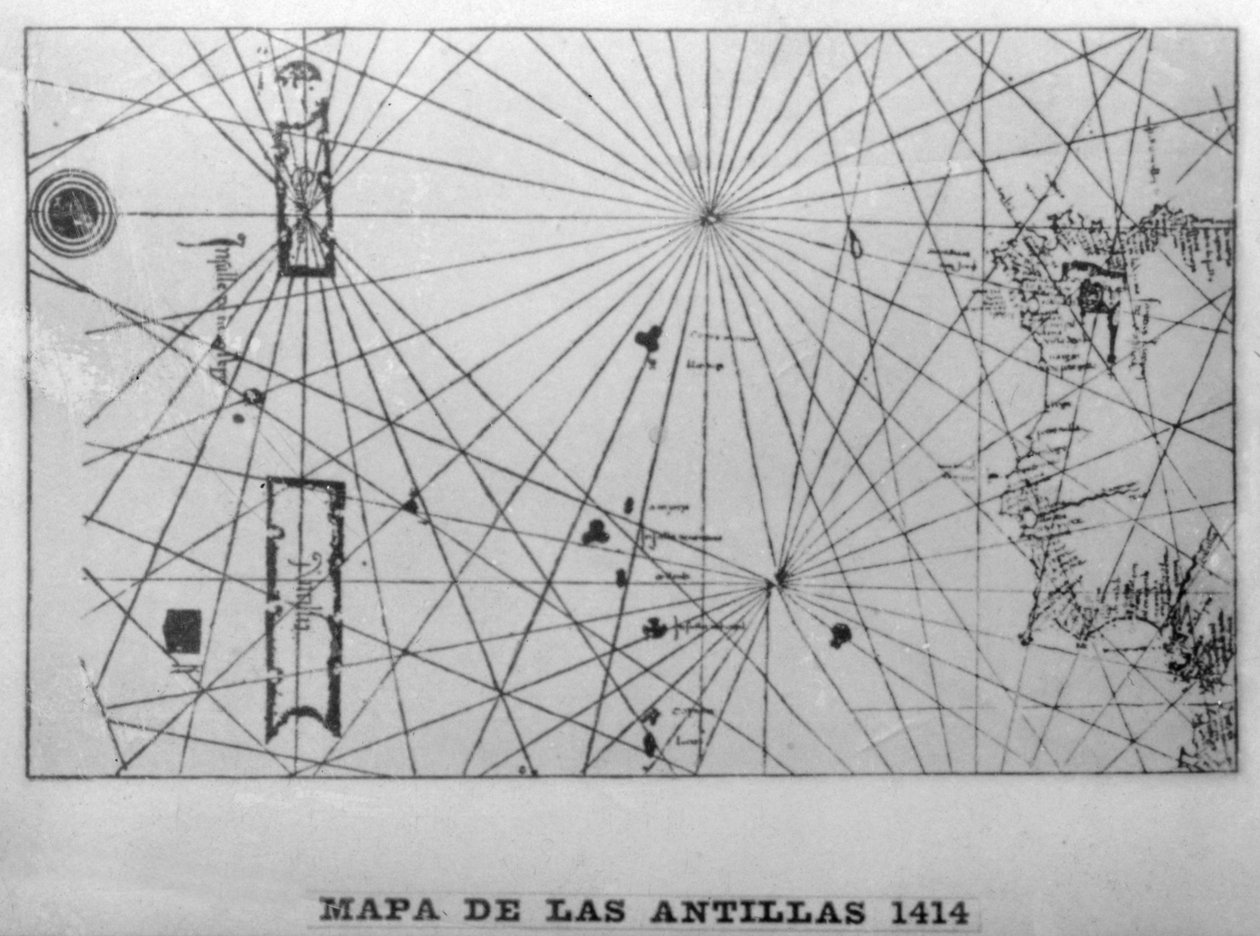 Kort over Antillerne, 1414 1919. af Unbekannt