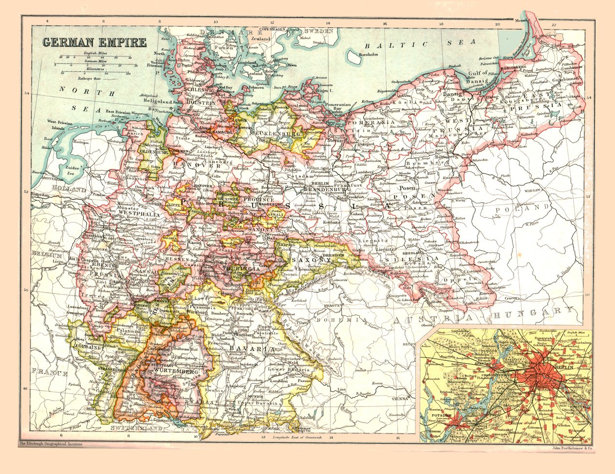 Kort over det tyske rige, 1902. af Unbekannt