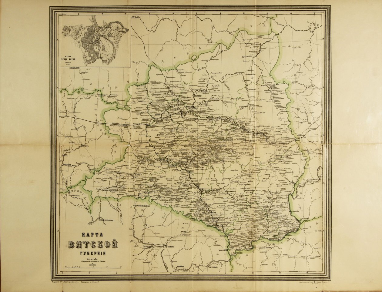 Kort over Vyatka Governorate, ca. 1914 af Unbekannt