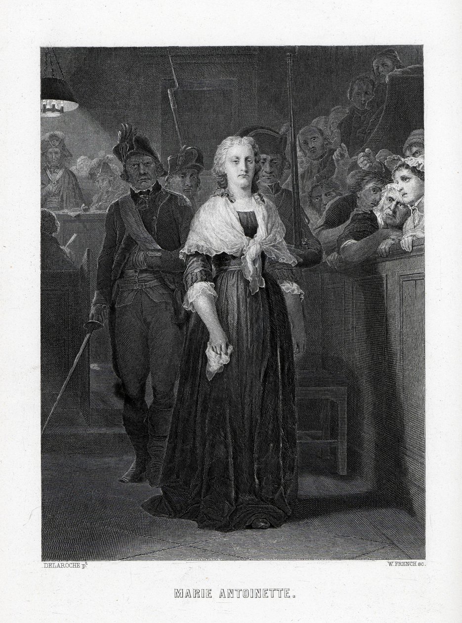 Marie Antoinette forlader konventet efter dom, 1882 af Unbekannt