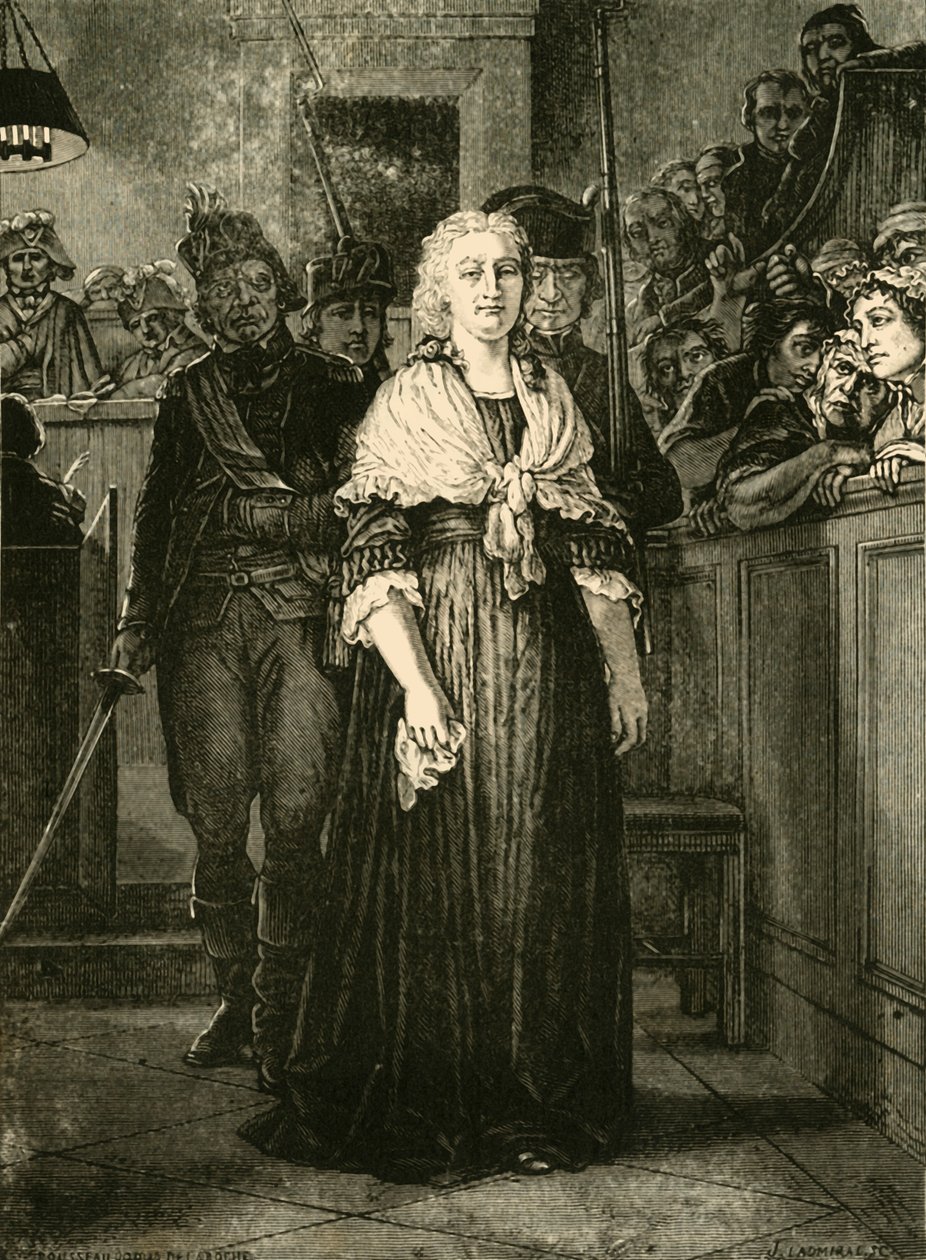 Marie Antoinette forlader Revolutionsdomstolen, 1793, 1890. af Unbekannt