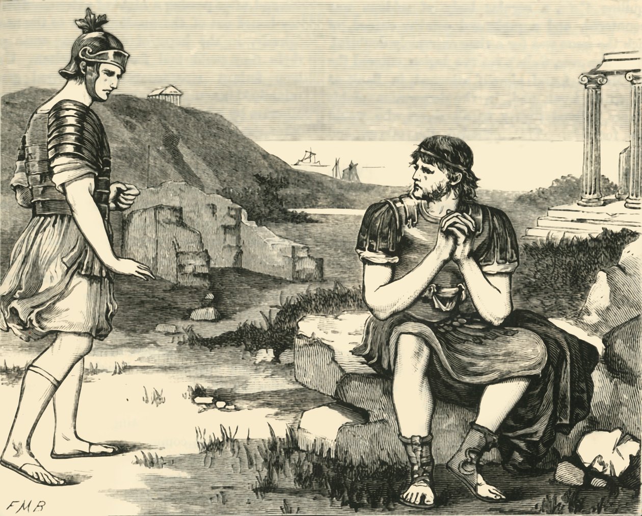 Marius blandt ruinerne af Carthage, 1890. af Unbekannt