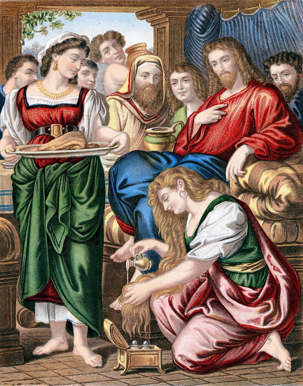 Maria Magdalene salver Jesu fødder, c1860 af Unbekannt
