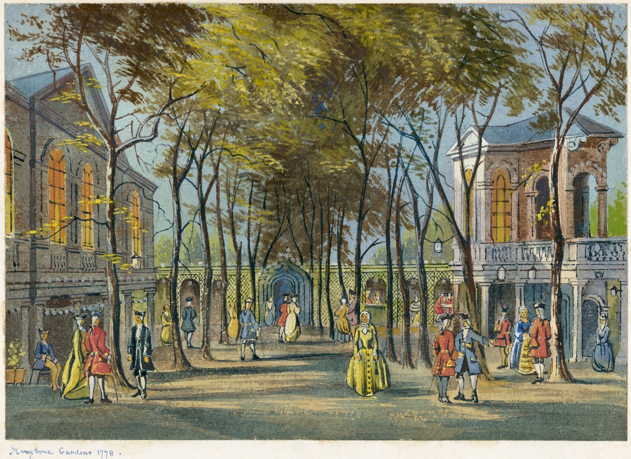 Marylebone Gardens, London, 1778 af Unbekannt