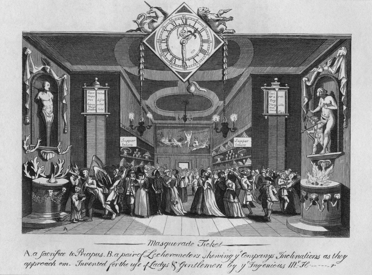 Maskeradebillet, 1727, 1827. af Unbekannt