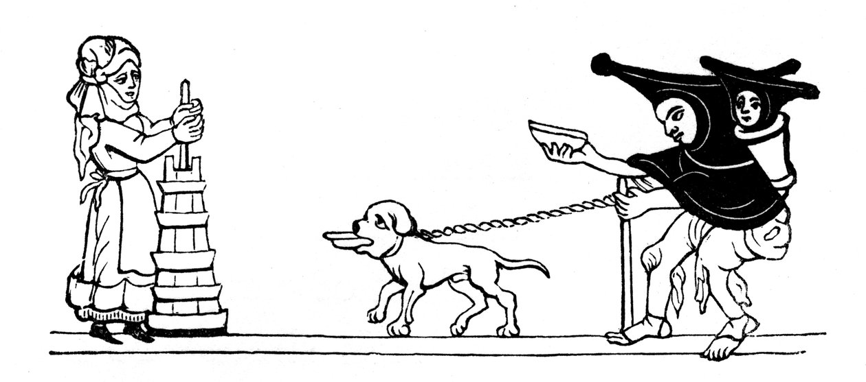 Mælkepige og tigger, 1316, 1910 af Unbekannt
