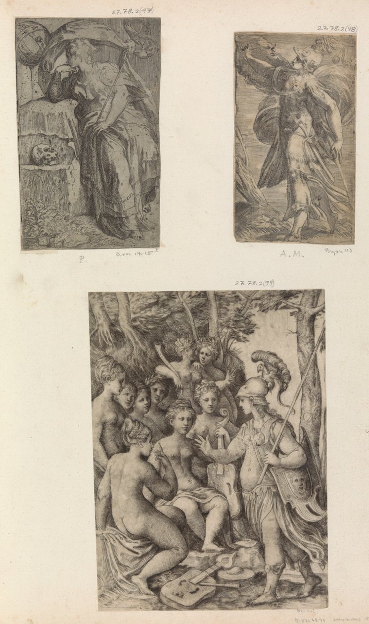 Minerva og muserne,.n.d. af Unbekannt