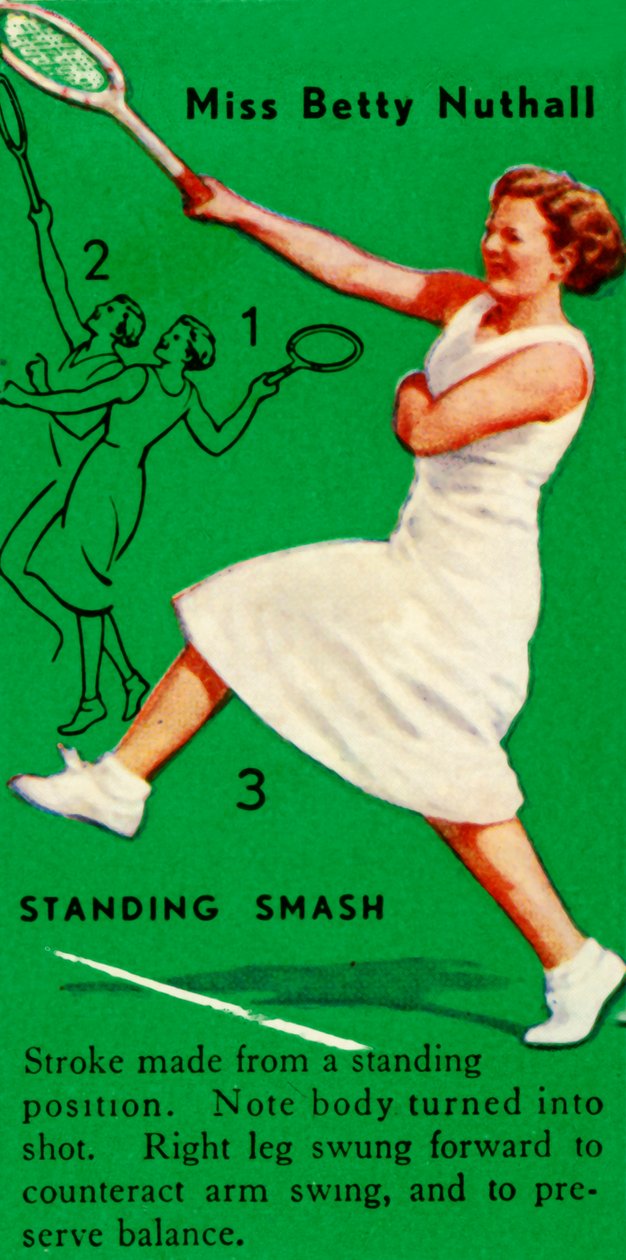 Miss Betty Nuthall - Standing Smash, c1935. af Unbekannt
