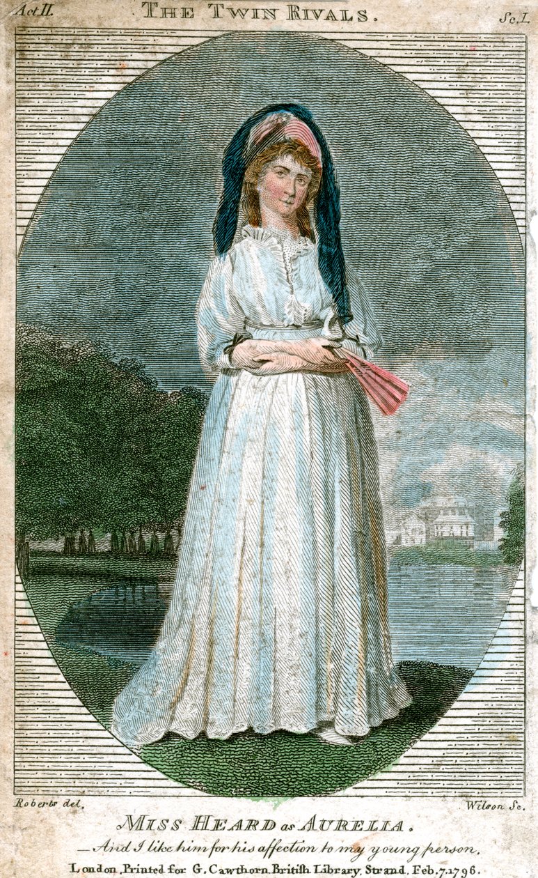 Miss Heard som Aurelia, 1796 af Unbekannt