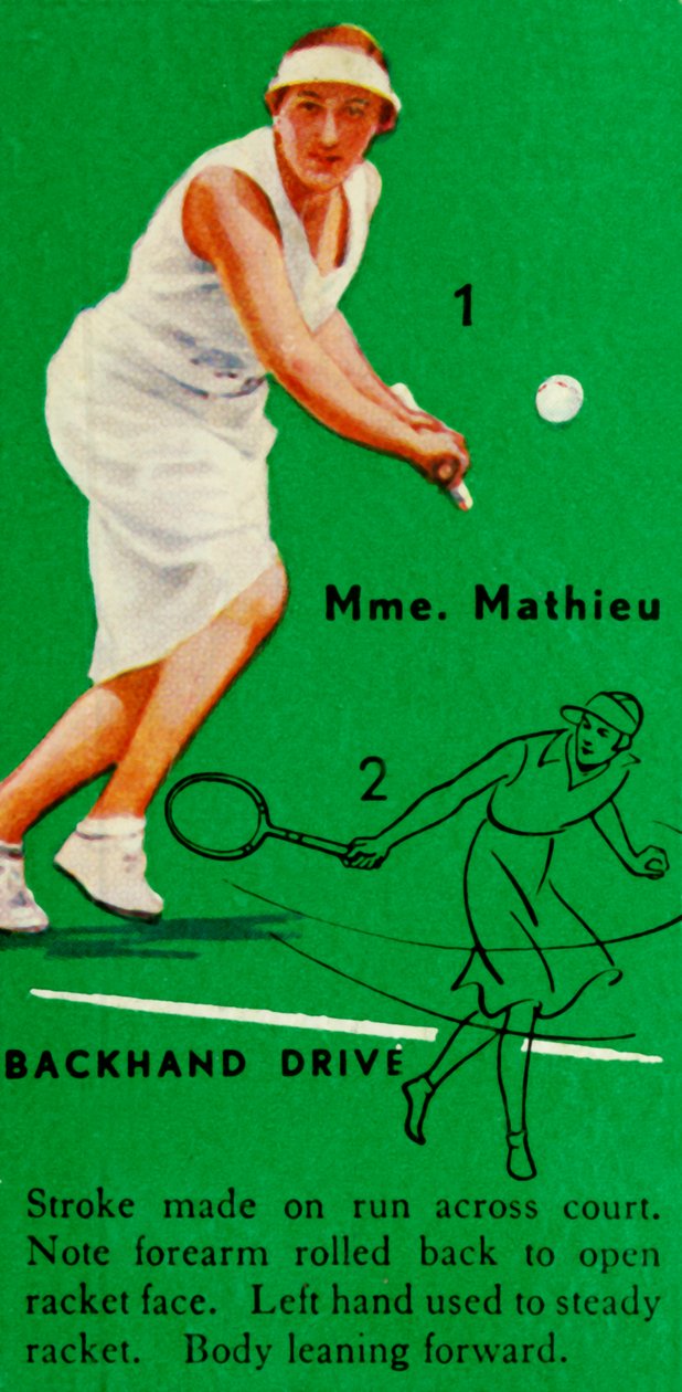 Mme. Mathieu - Backhand Drive, c1935. af Unbekannt