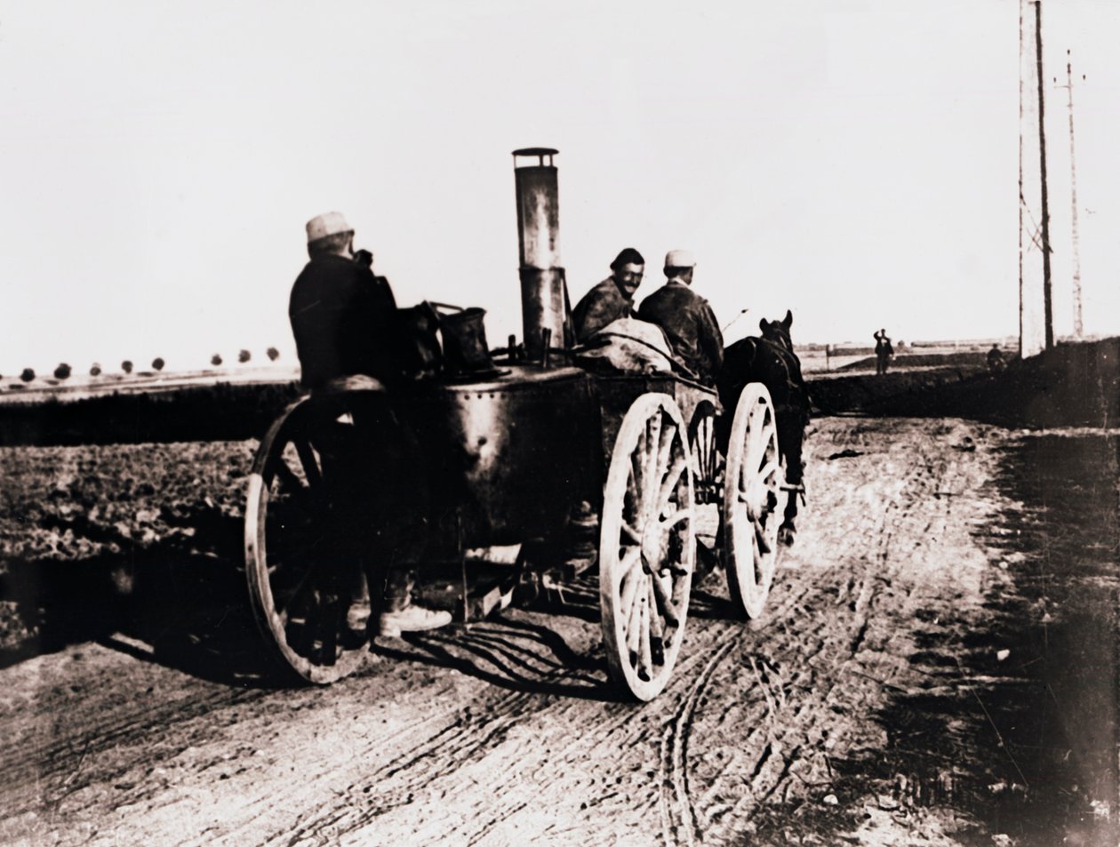 Mobilt køkken går op ad linjen, c1914-c1918 af Unbekannt