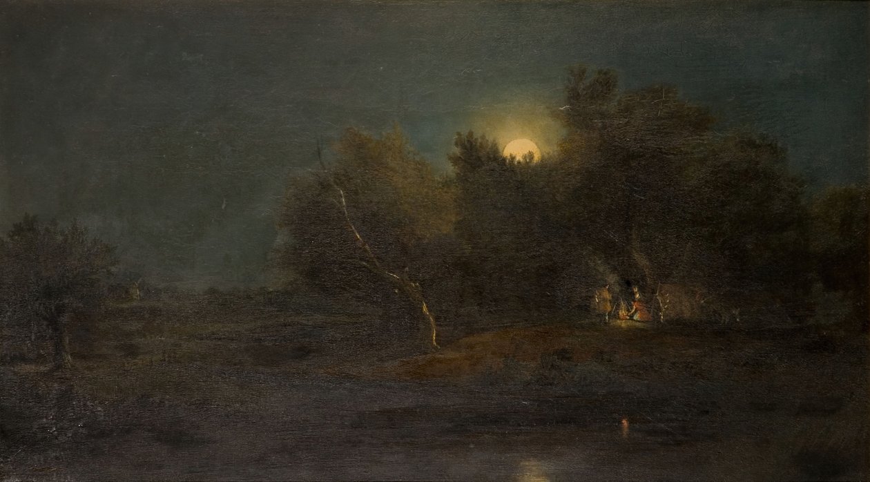 Måneskinsscene, 1800-1850. af Unbekannt