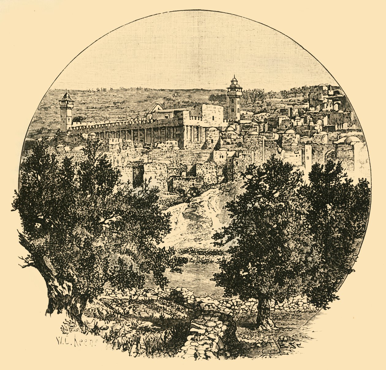 Moskeen i Hebron, 1890. af Unbekannt
