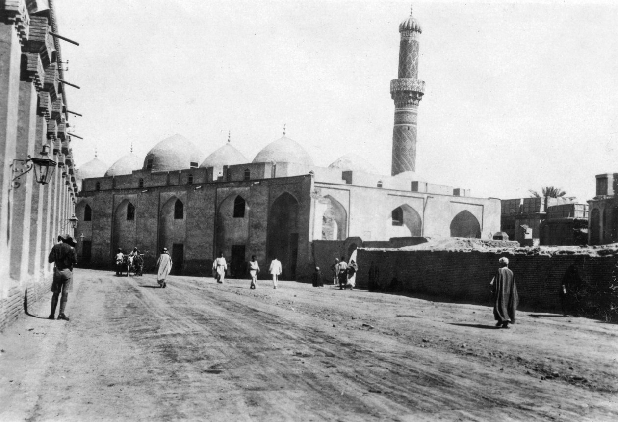 Moske på River Street, Bagdad, Mesopotamien, WWI, 1918 af Unbekannt