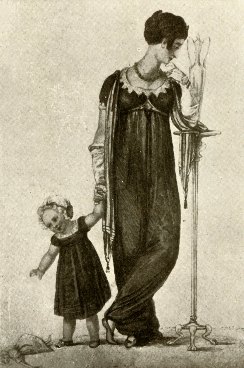Mors og barns sørgedragt, 1809, 1937. af Unbekannt