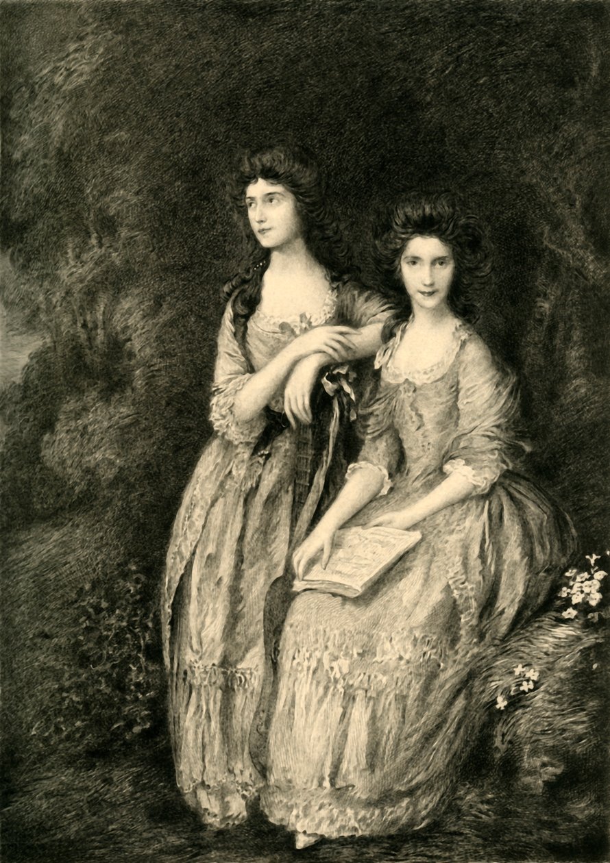 Mrs. Sheridan og Mrs. Tickell, c1772, 1908. af Unbekannt