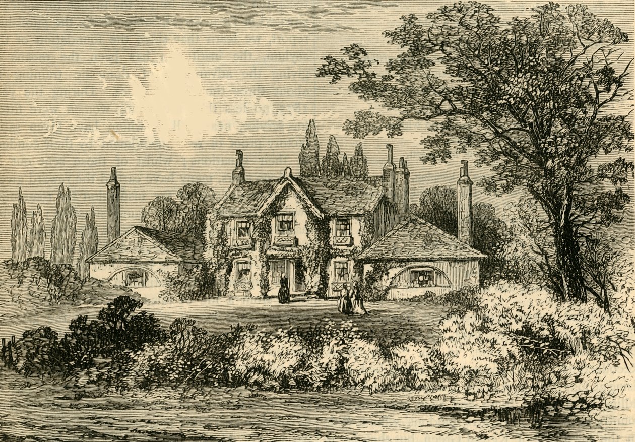 Mrs Siddons House i Westbourne Green, 1800, c1876. af Unbekannt