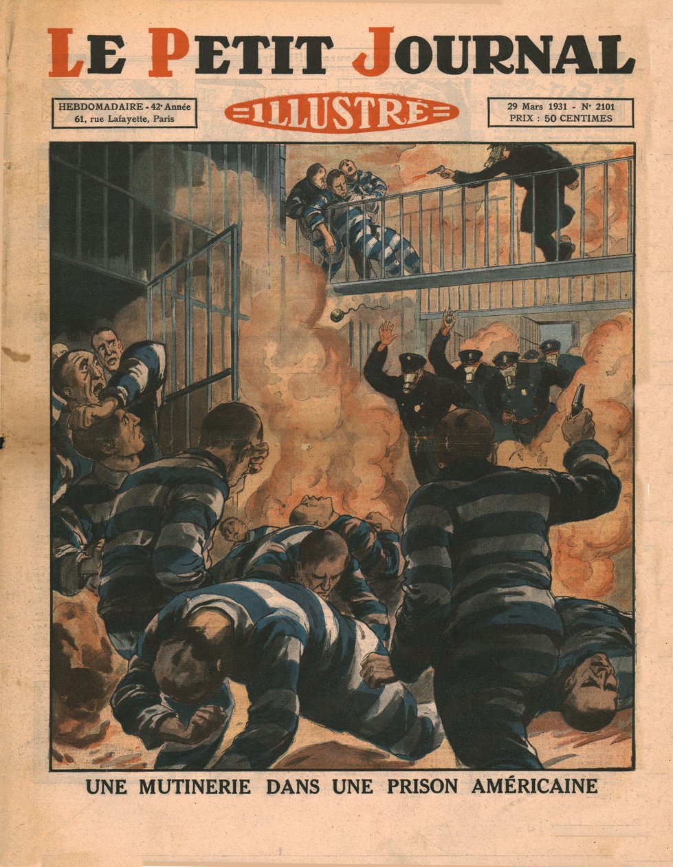 Mytteri i et amerikansk fængsel, 1931. af Unbekannt