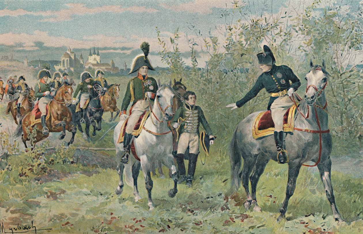 Napoleon og Alexander i Erfurt, 1808, 1896. af Unbekannt
