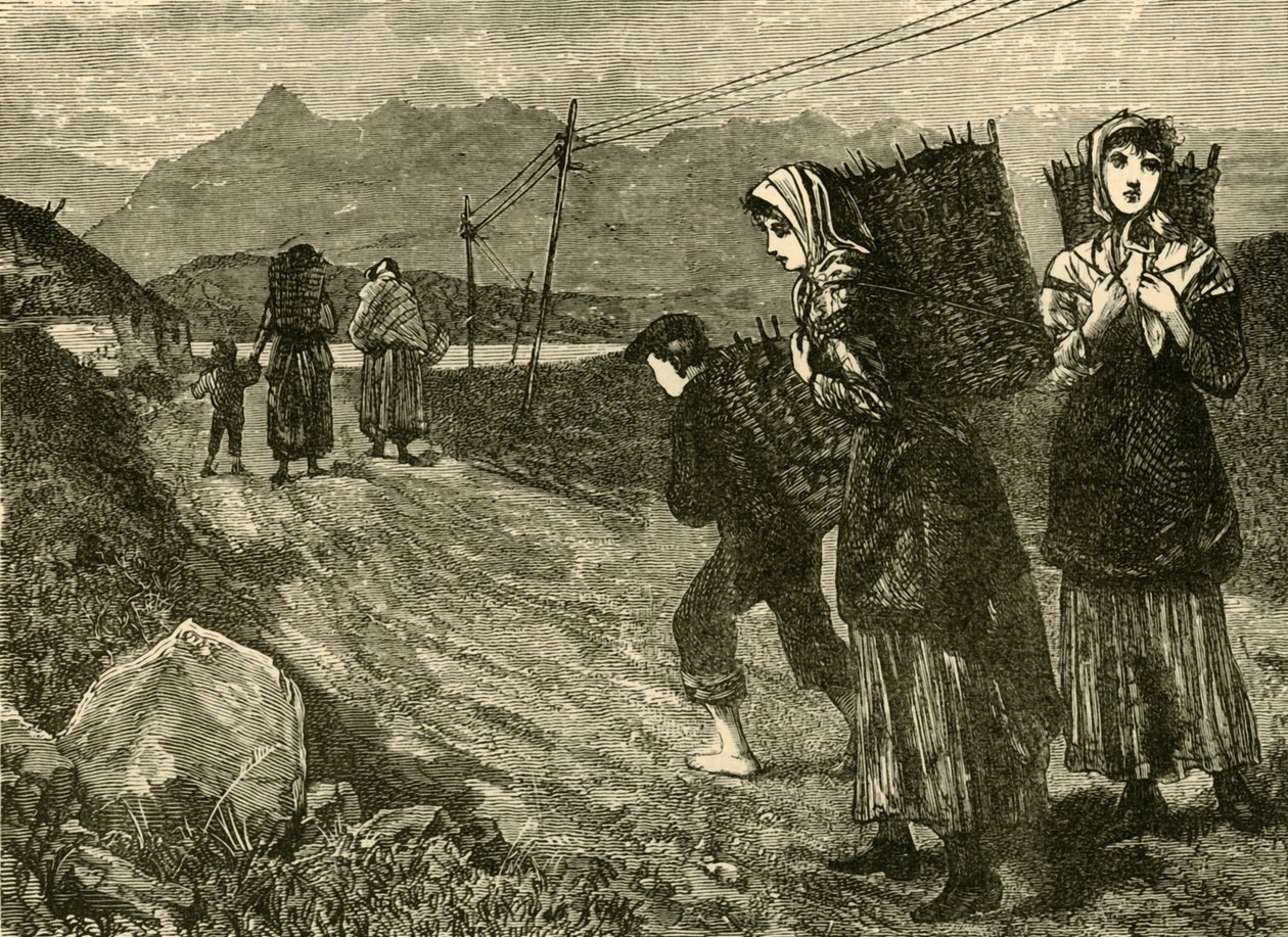 Indfødte går efter tørv, 1898. af Unbekannt