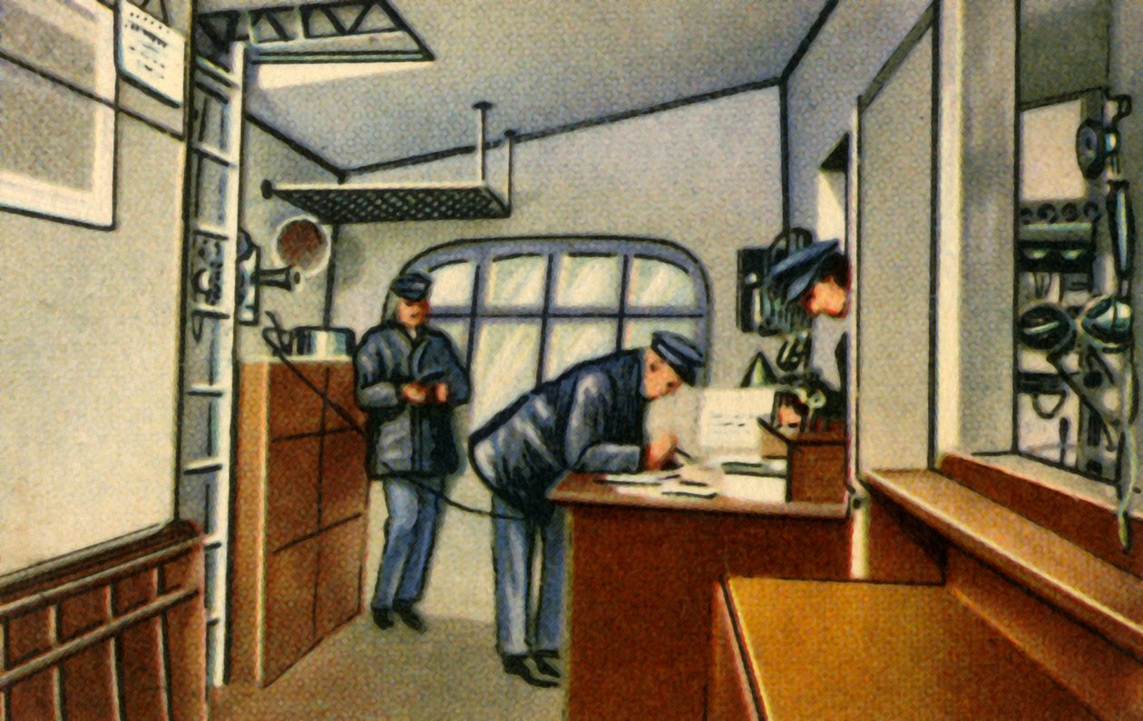 Navigationsrum om bord på en zeppelin, 1932. af Unbekannt