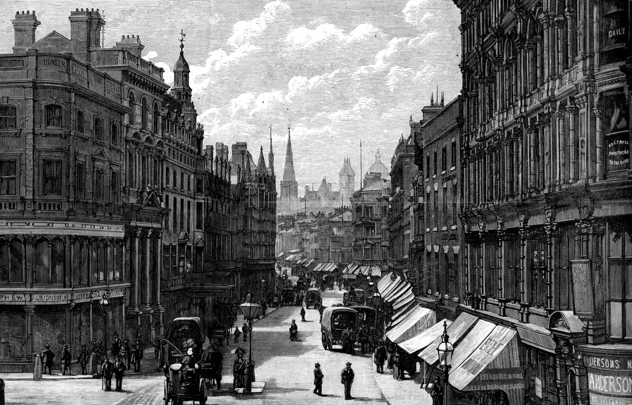 New Street, Birmingham, West Midlands, 1887 af Unbekannt