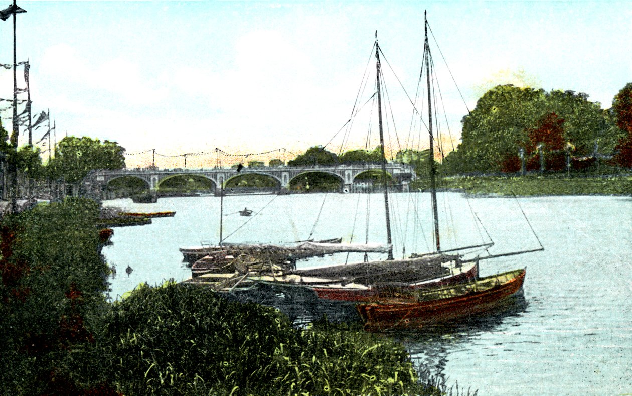 Ny sluse og bro, Richmond, London, 20. århundrede af Unbekannt