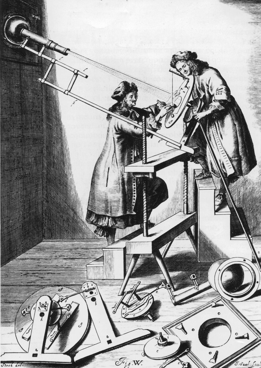 Observerer en solformørkelse, 1673 af Unbekannt