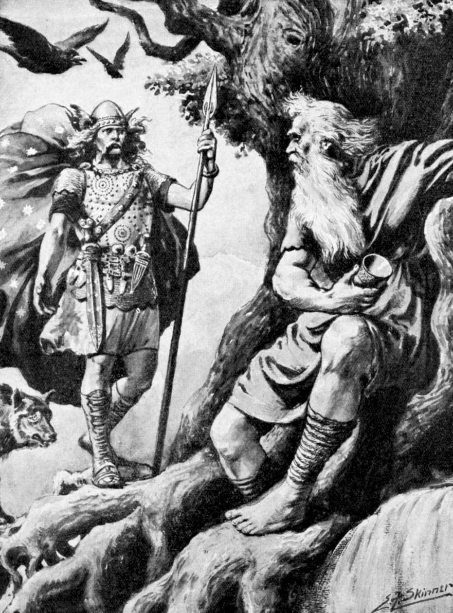 Odin Wotan, nordisk gud, c1800-tallet af Unbekannt
