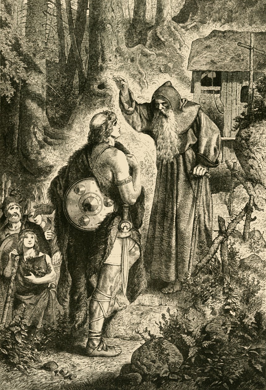 Odoacer og munken Serverinus, c5. århundrede, 1890. af Unbekannt